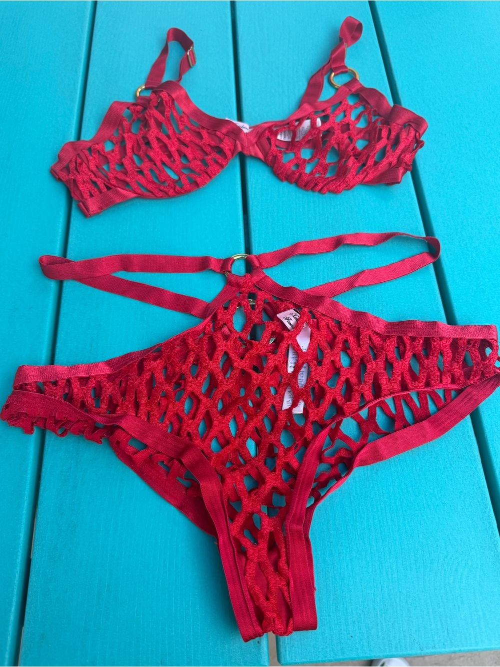 Agent Provocateur Strappy Cutout Lingerie Set SZ 4